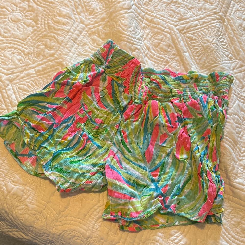 Lilly Pulitzer Pink and Green Tropical Shorts